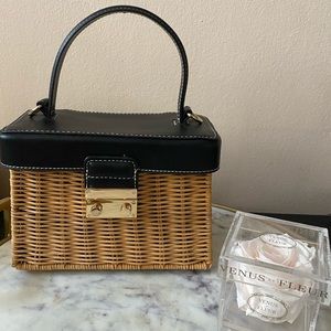 Zara rattan box bag